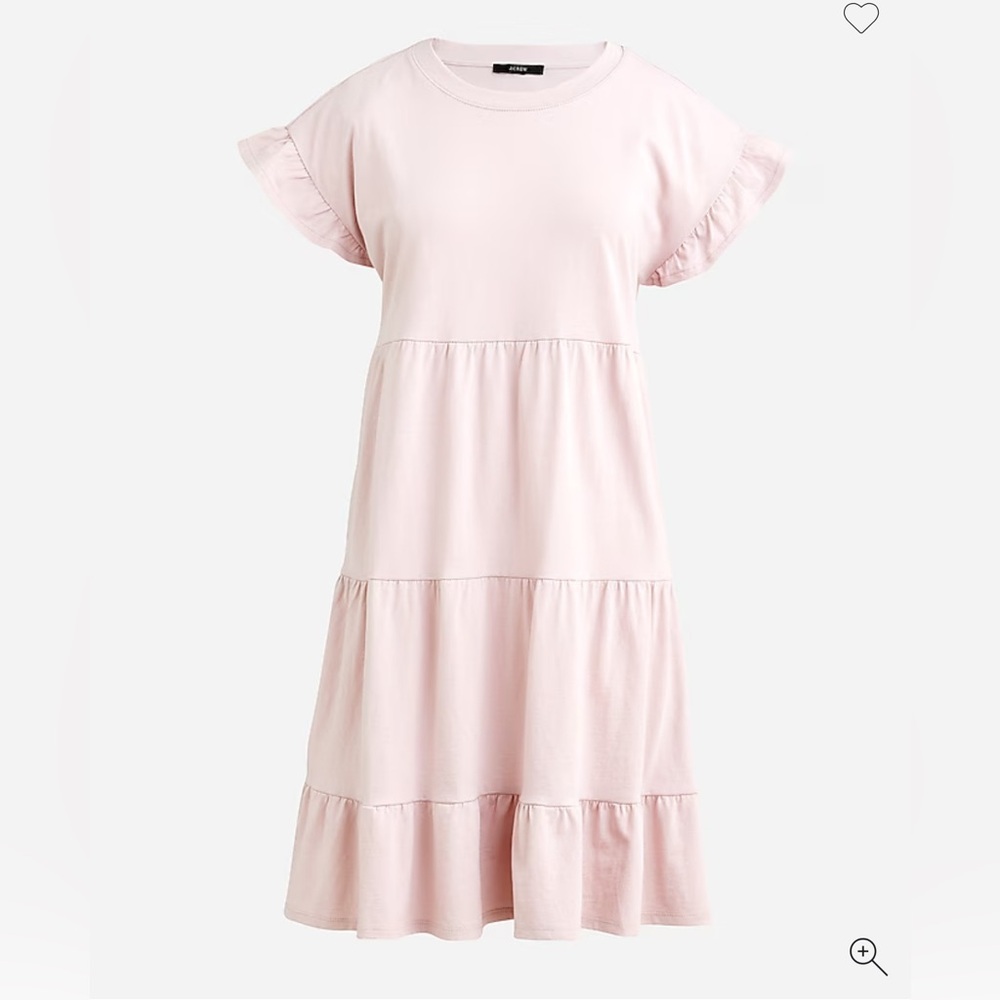 J CREW Tiered Dress In Broken In Jersey Sz M NWT White